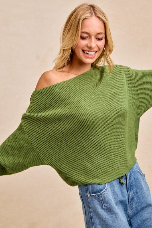 Marie Off Shoulder Top Olive