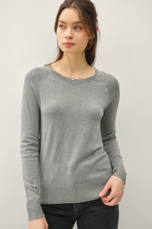 Belinda Raglan Top H. Charcoal