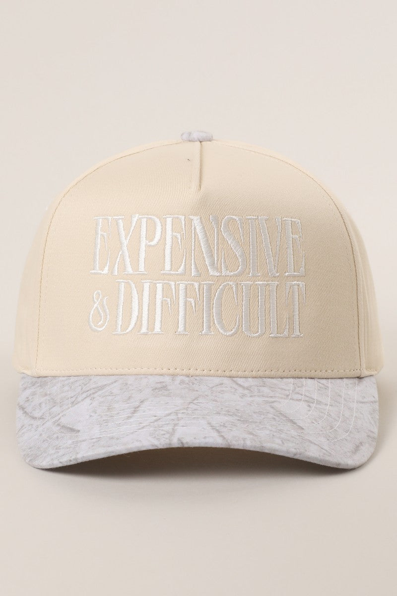 Expensive &amp; Difficult Embroidered Trucker Hat White Camo