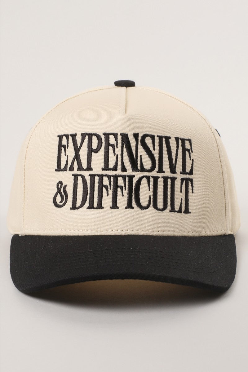 Expensive &amp; Difficult Embroidered Trucker Hat Black