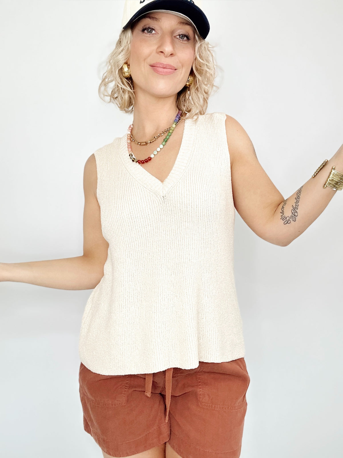 Helen Knit Tank Top Natural