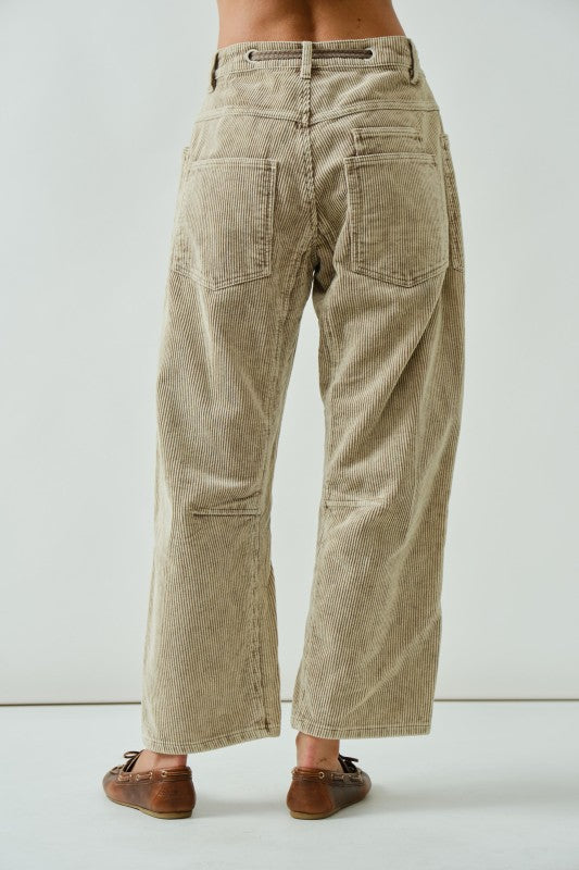 Dani Barrel Corduroy Pants Dove