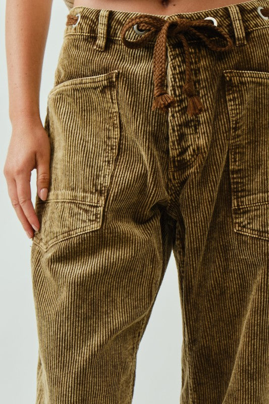 Dani Barrel Corduroy Pants Camel