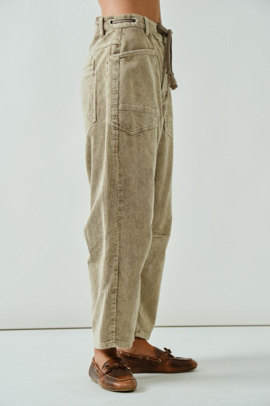 Dani Barrel Corduroy Pants Dove