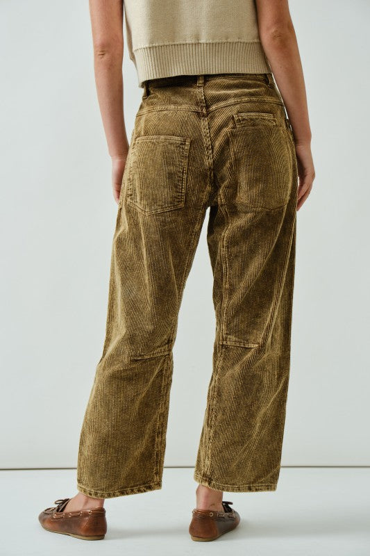 Dani Barrel Corduroy Pants Camel