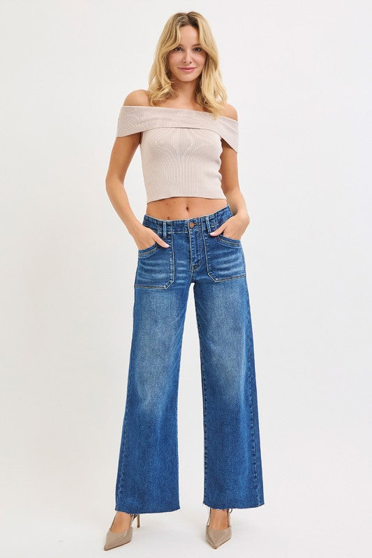 Wren Mid Rise Wide Leg Jeans