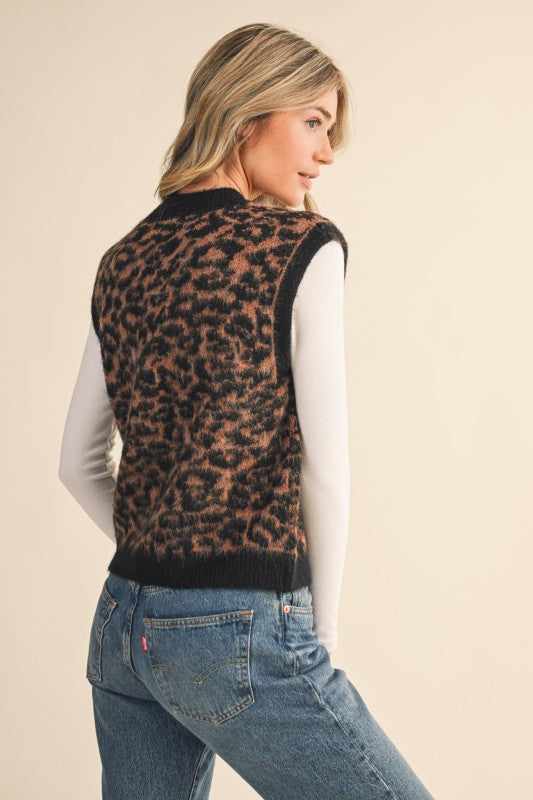 Dalene Leopard Sweater Vest