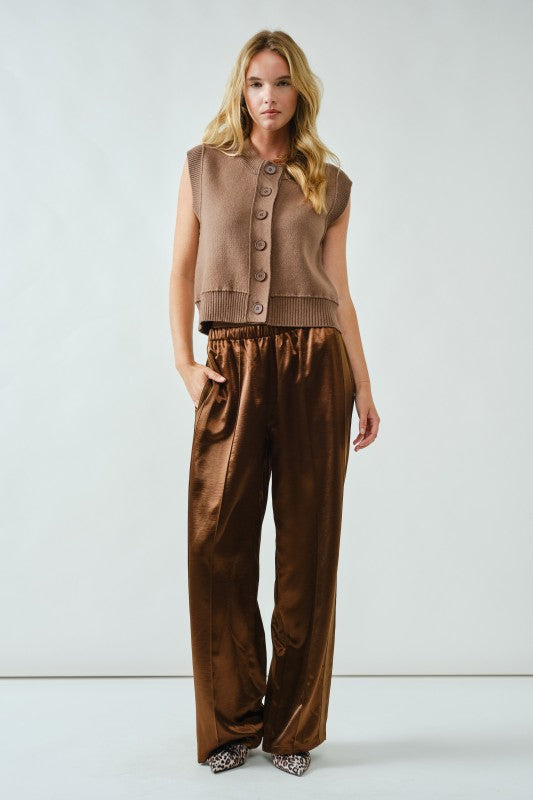 Phoebe Satin Pants Brown