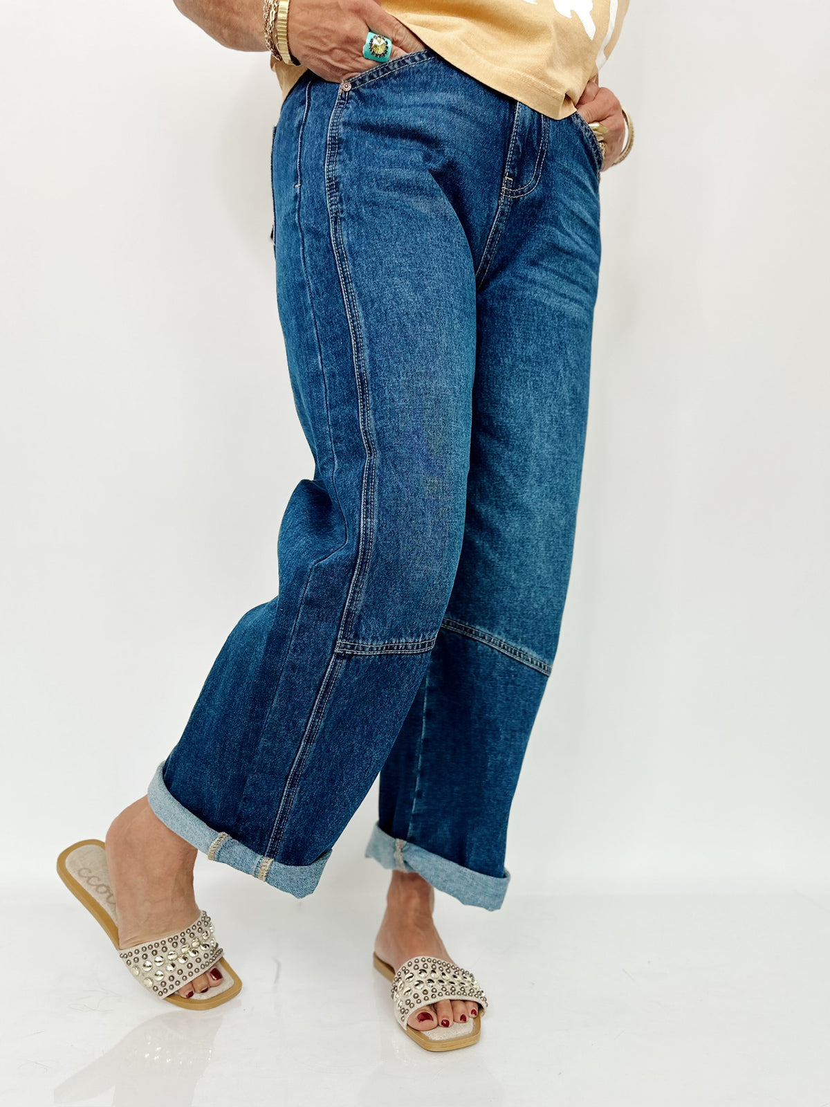 Mimi High Rise Low Curve Crop Barrel Jeans