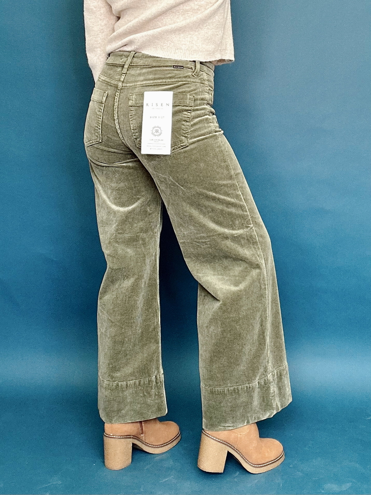Autumn High Rise Crop Corduroy Pants