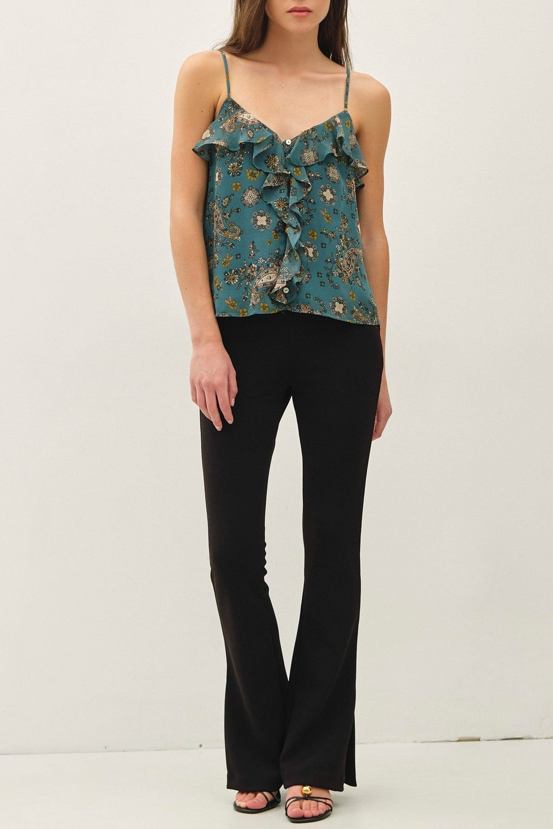 Melody Paisley Ruffled Cami Top