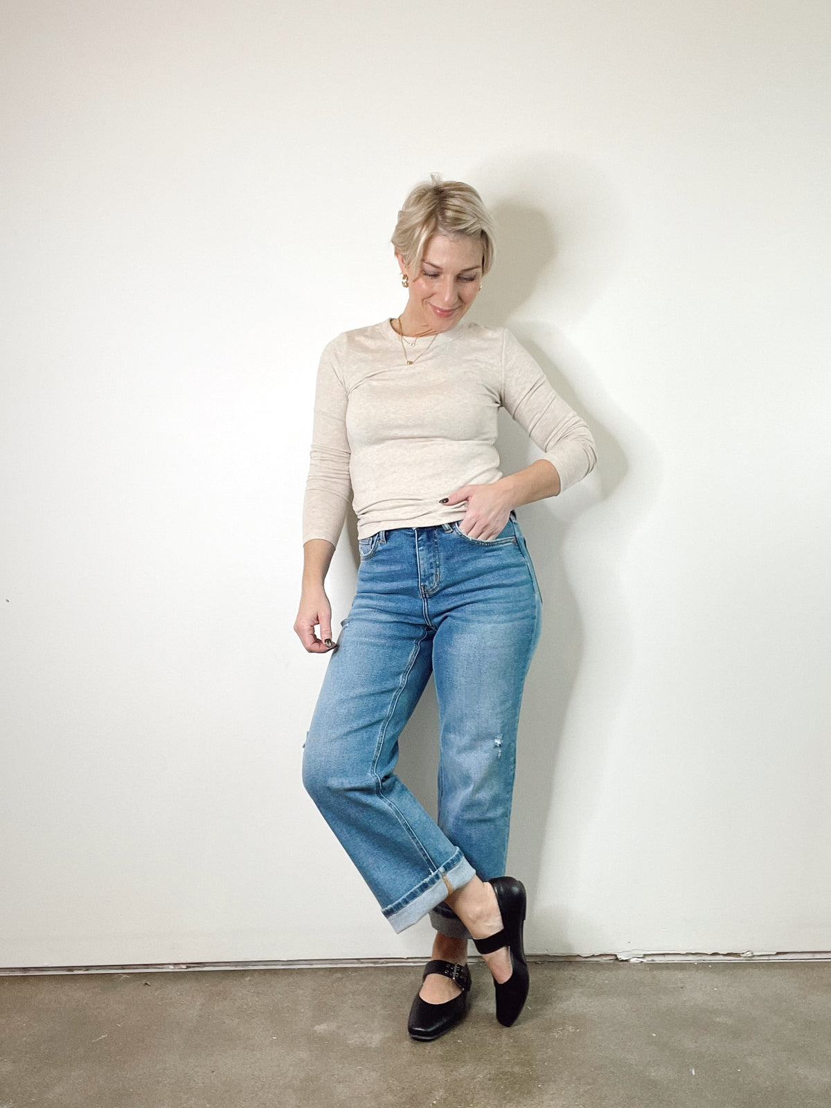 Carly High Rise Ankle Wide Jeans