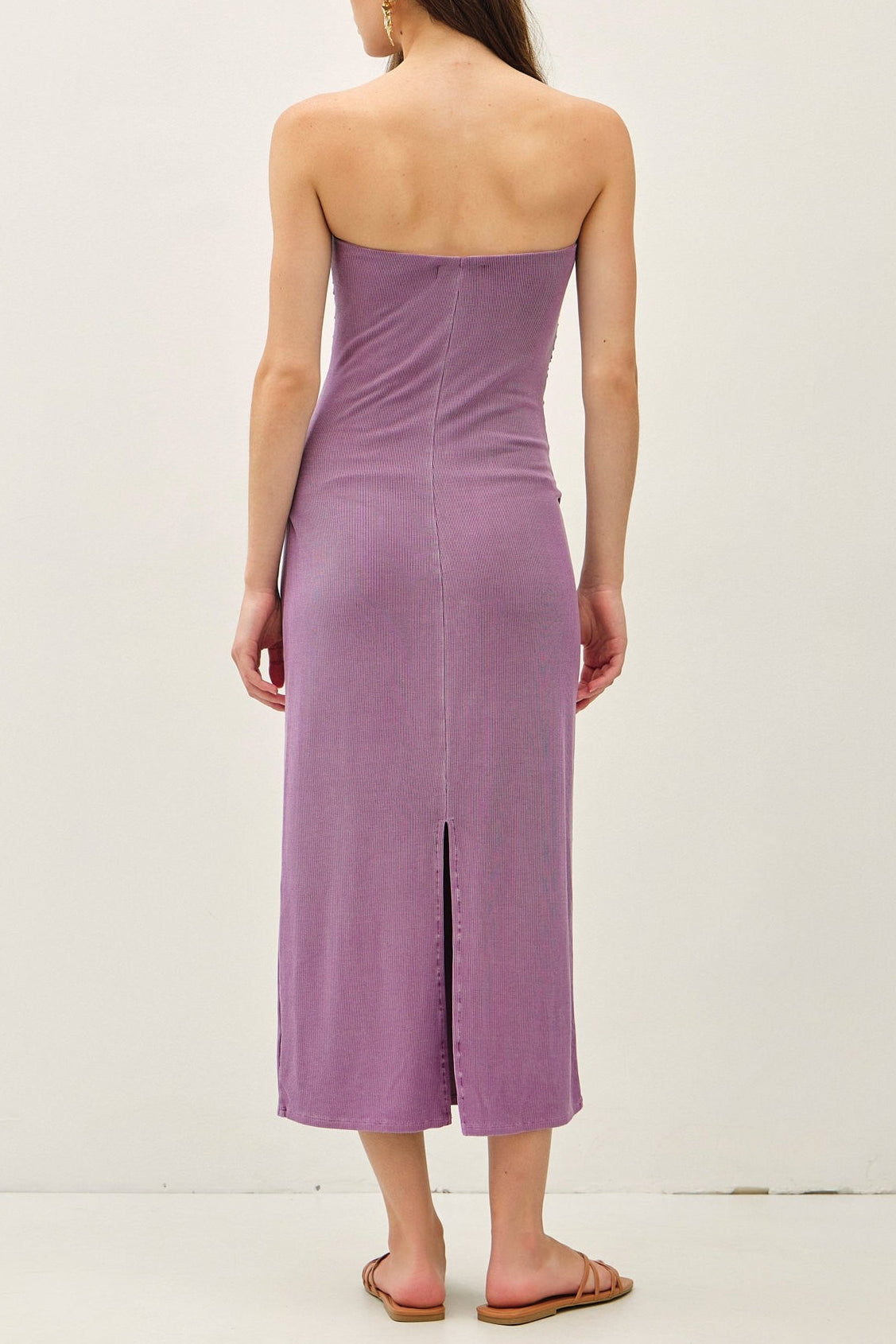 Christina Ribbed Midi Tube Dress Iris