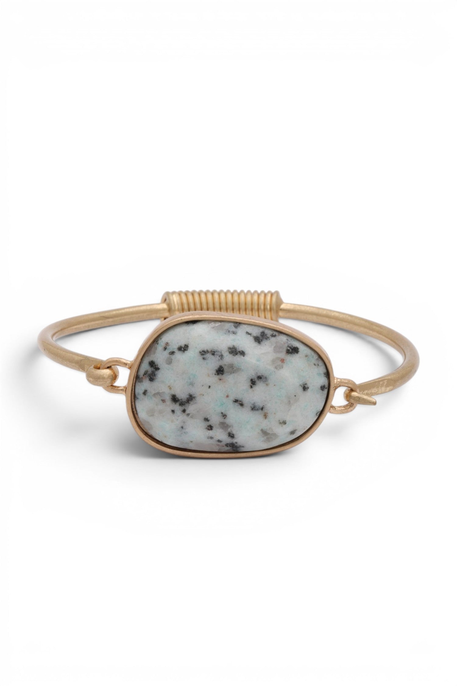 Genuine Stone Spring Flex Bangle Dalmation