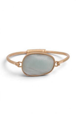 Genuine Stone Spring Flex Bangle Mint