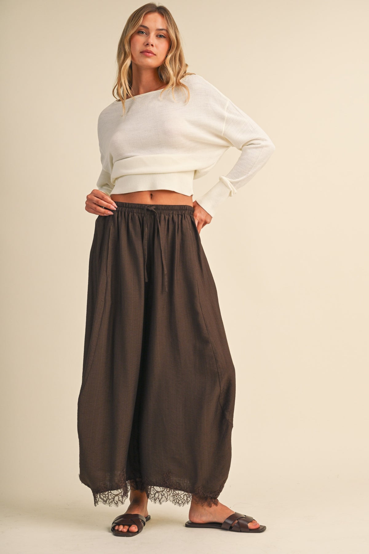 Lorelei Barrel Fit Pants Dk. Brown