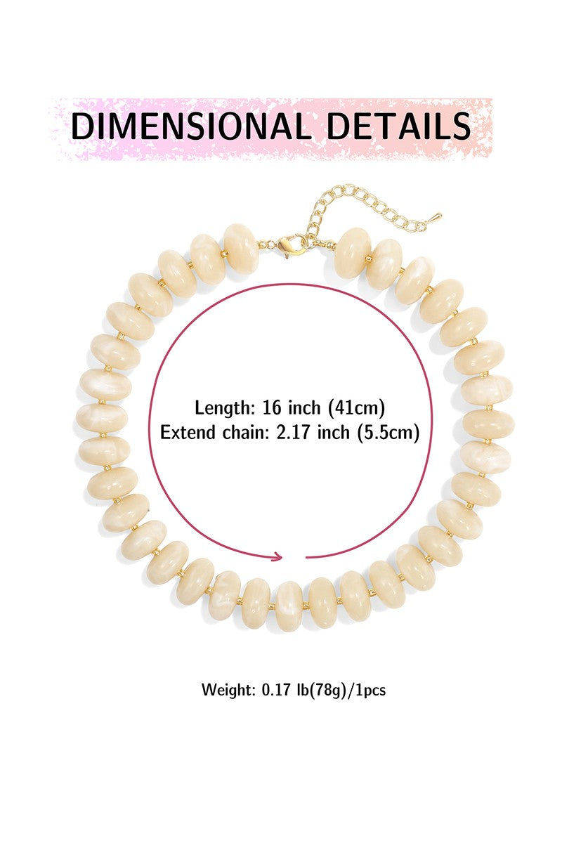 Beaded Layering Necklace Beige