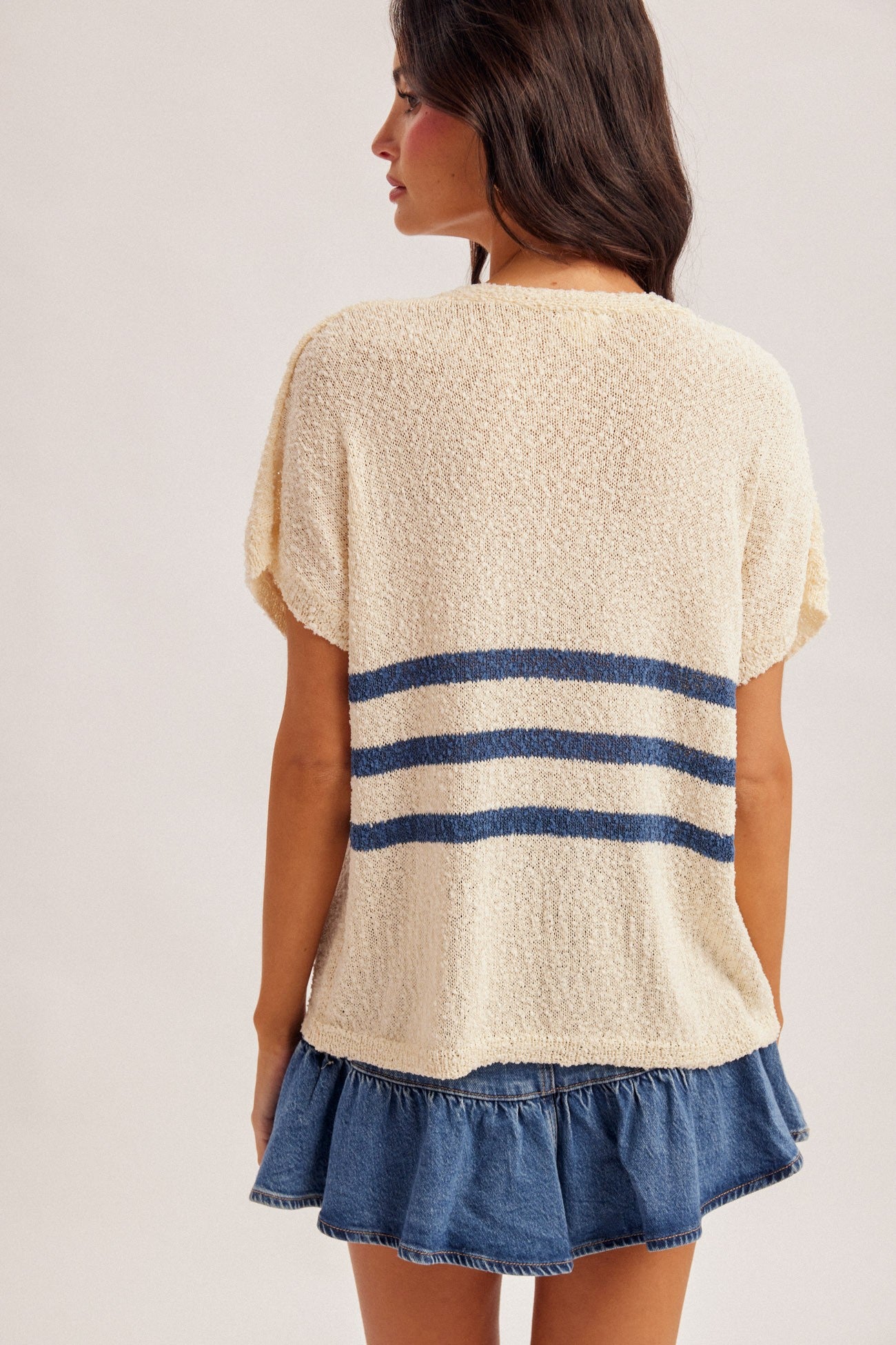 Gabby Stripe Button Down Vest
