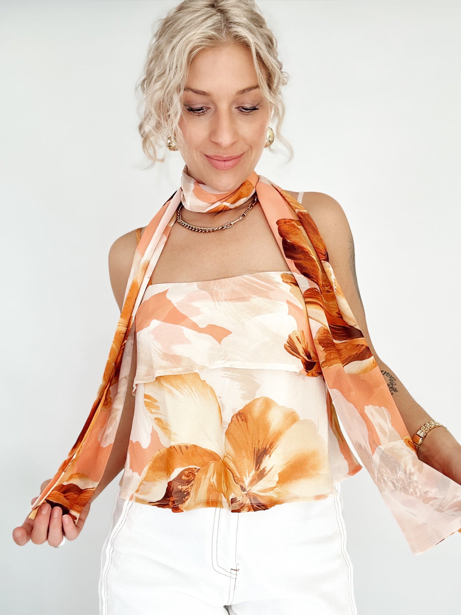 Sharla Scarf Double Layered Top