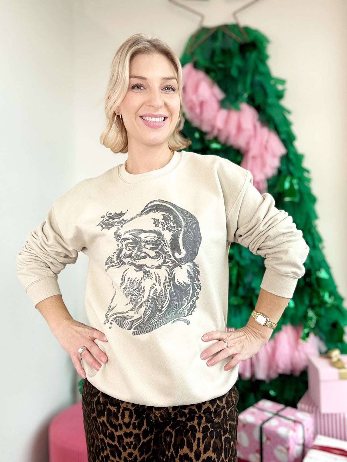 Vintage Santa Head Sweatshirt