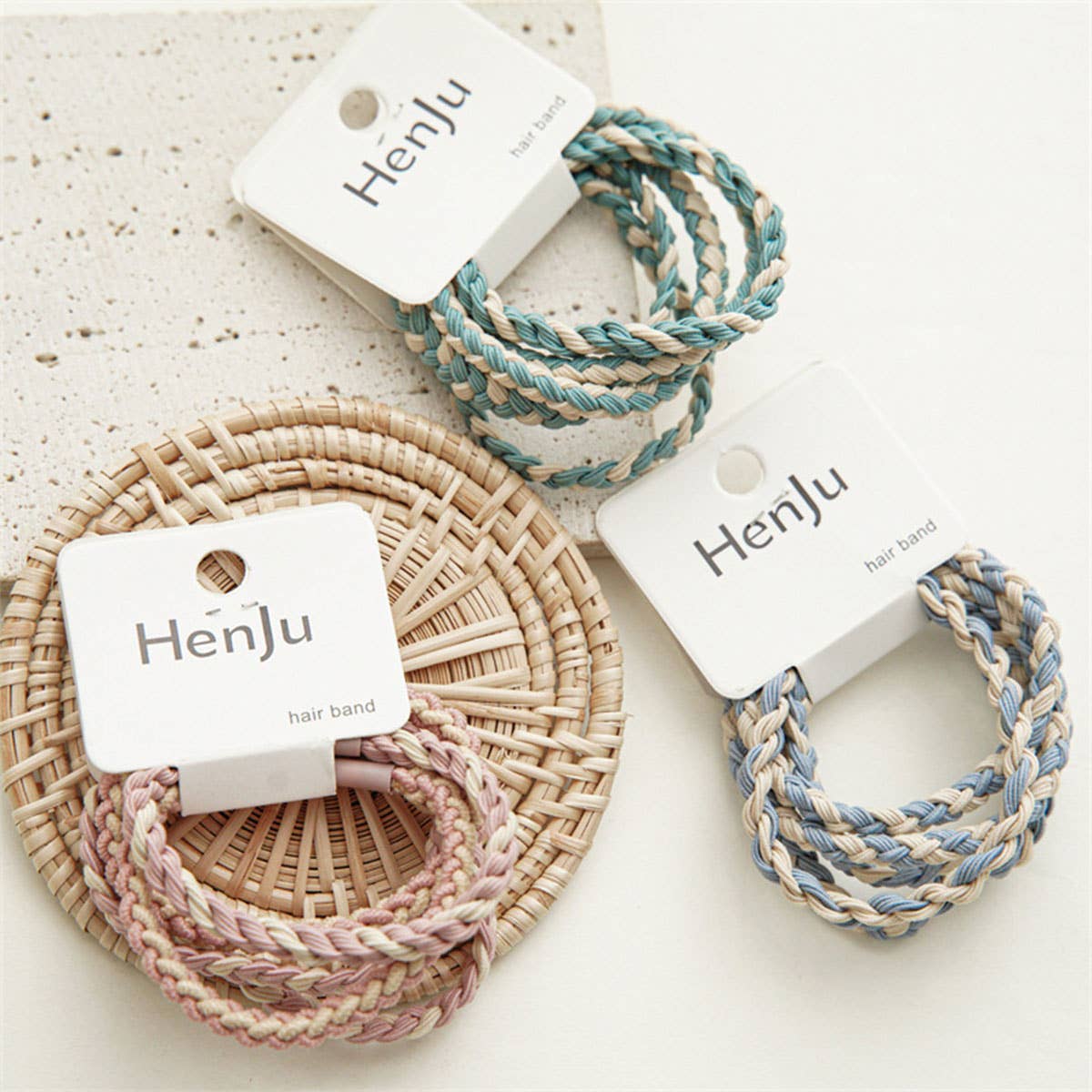 Twisted Hair Ties Blue