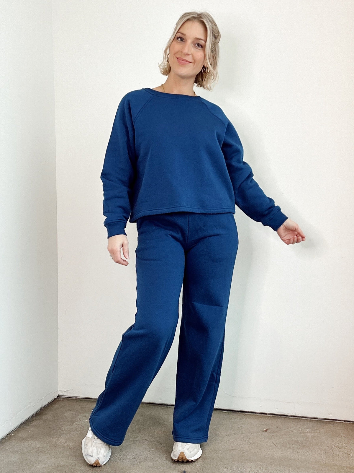 Kara Pullover &amp; Sweatpant Set Lt. Navy