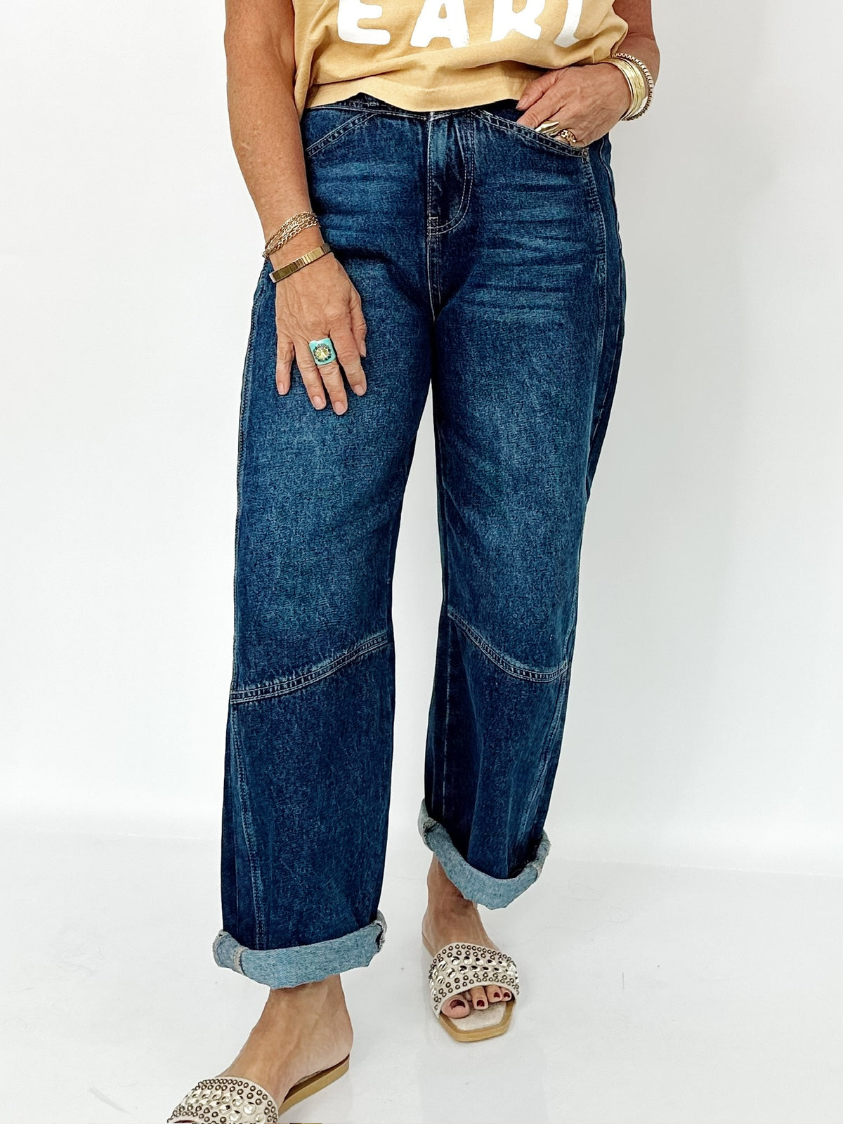 Mimi High Rise Low Curve Crop Barrel Jeans