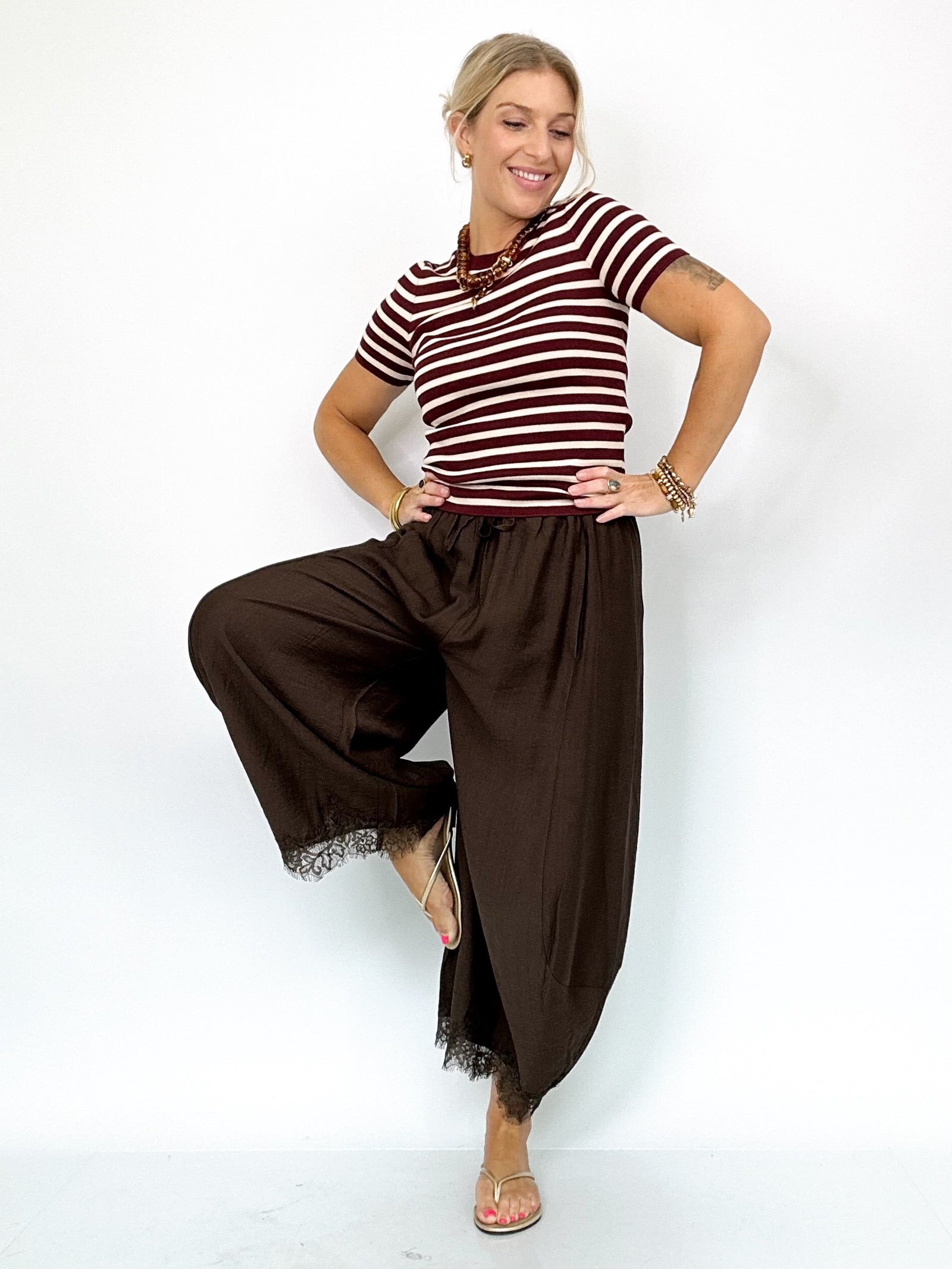 Lorelei Barrel Fit Pants Dk. Brown