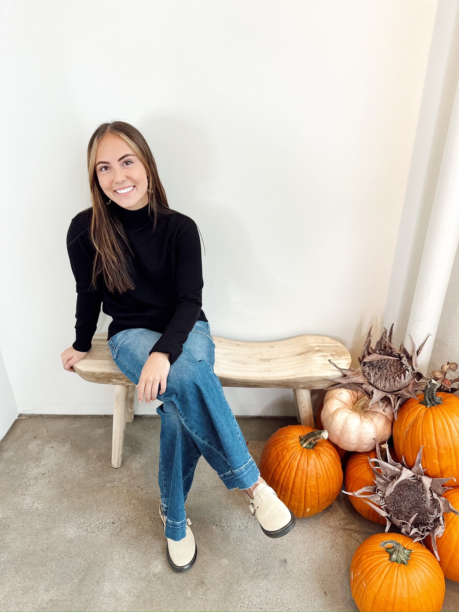 Nicole Mock Neck Sweater Black