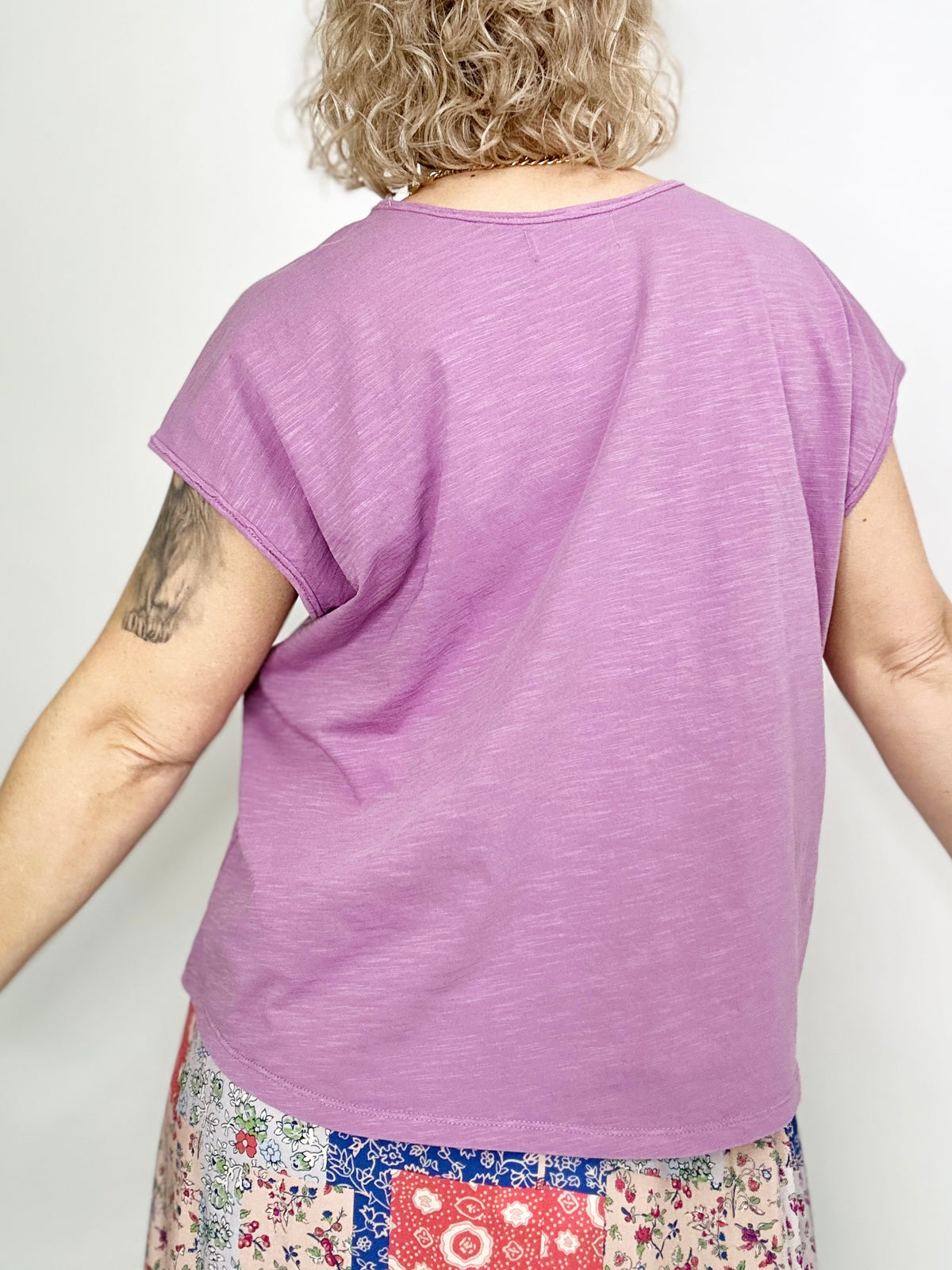 Terri Oversize Slub Tee Dahlia
