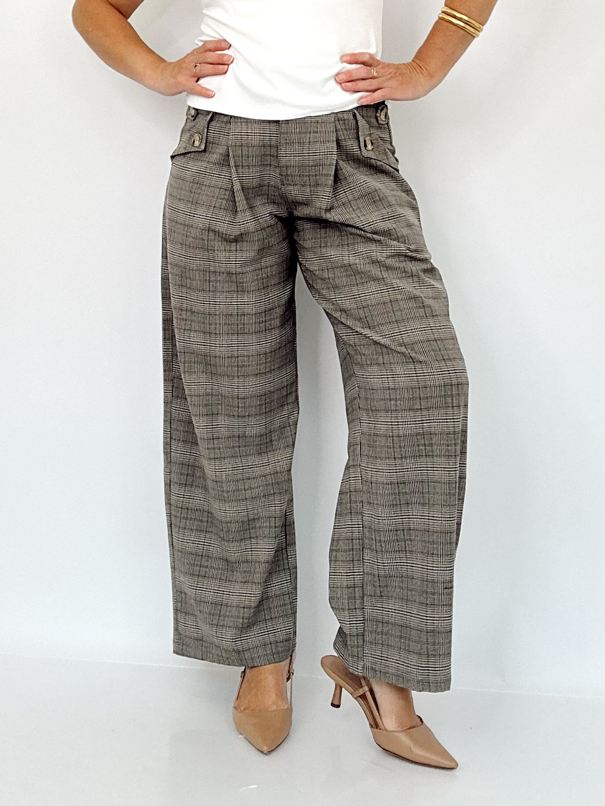 Penny Plaid Pleated Pants