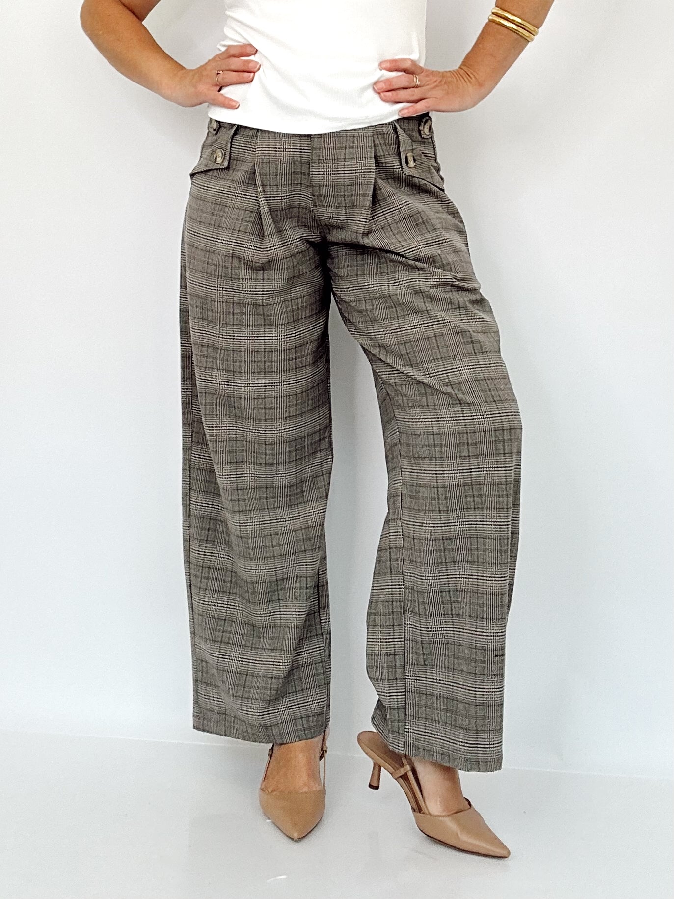 Penny Plaid Pleated Pants