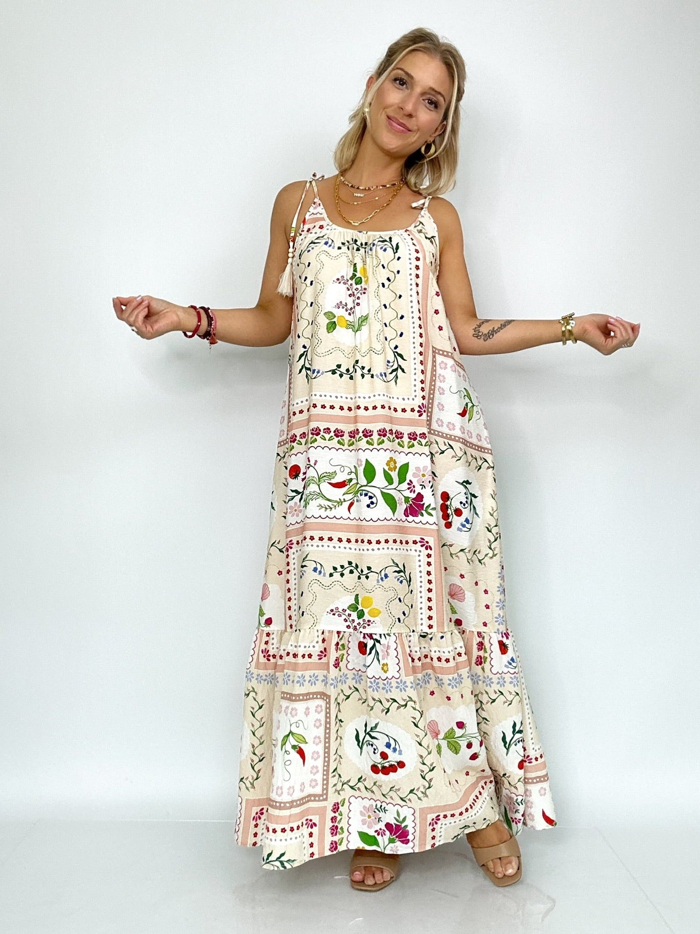 Bebe Printed Midi Sun Dress