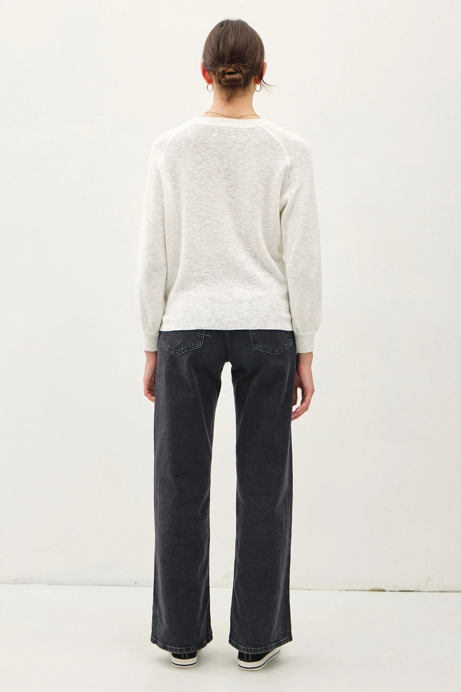 Melody Raglan Long Sleeve Slub Sweater