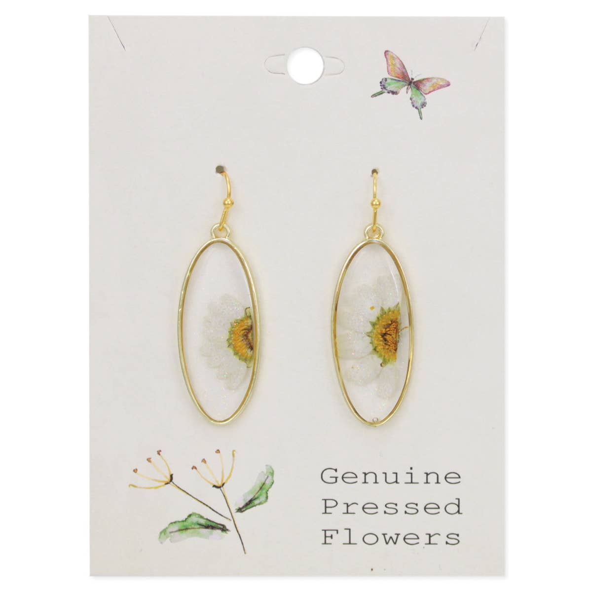 Daisy Dried Flower Earrings
