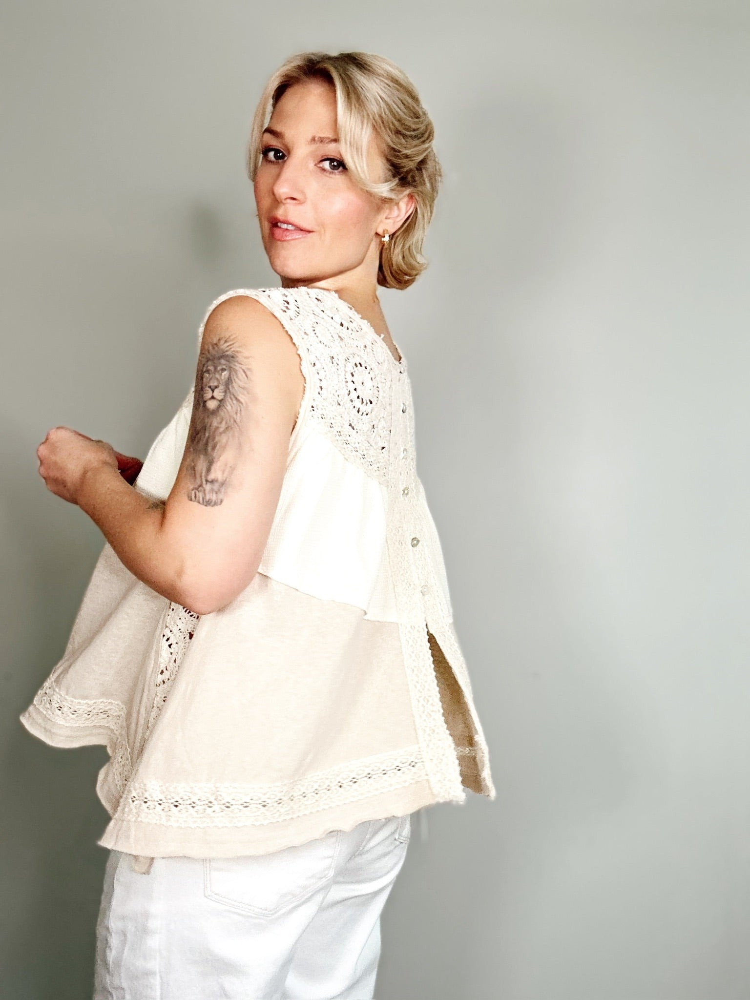 Pixie Crochet Top Coconut