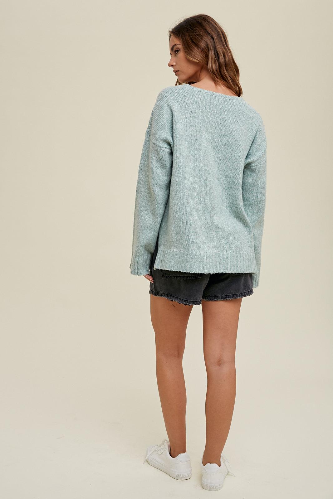 Kiana Marled Sweater, Mint