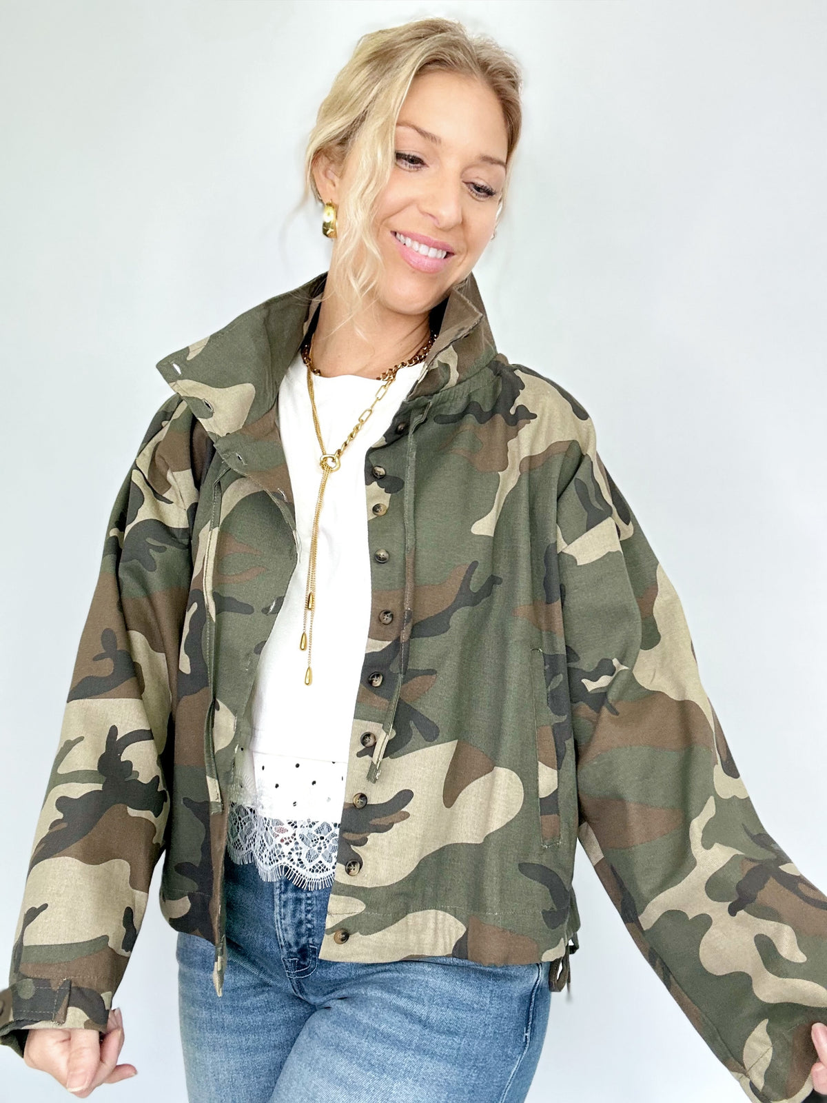 Adalyn Camo Windbreaker Jacket