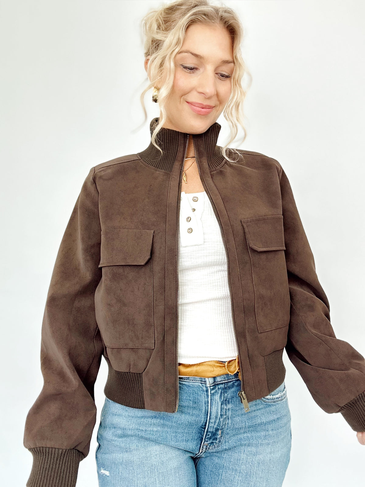 Candace Suede Jacket Brown