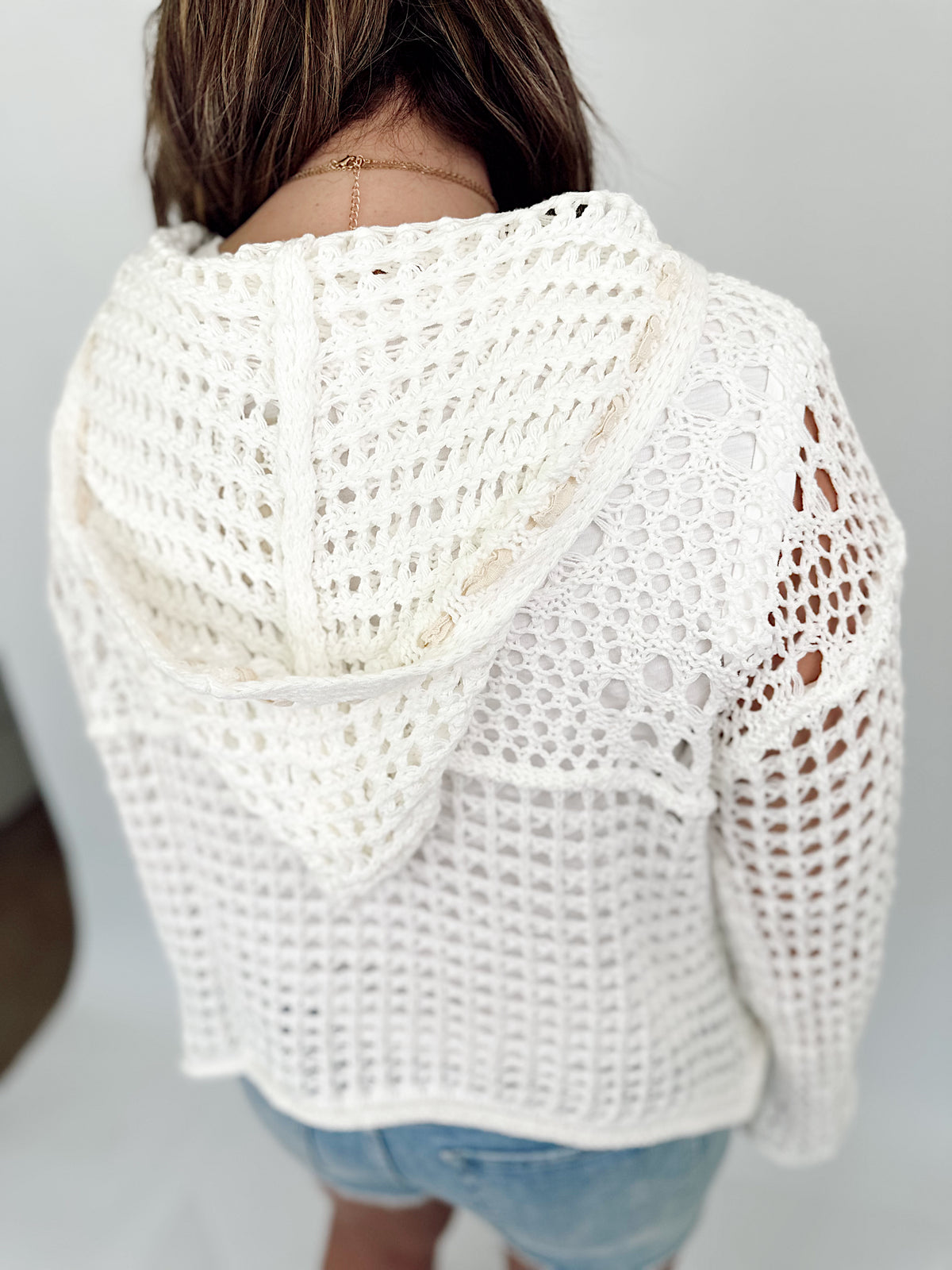 American Flag Thin Sweater Top Ivory