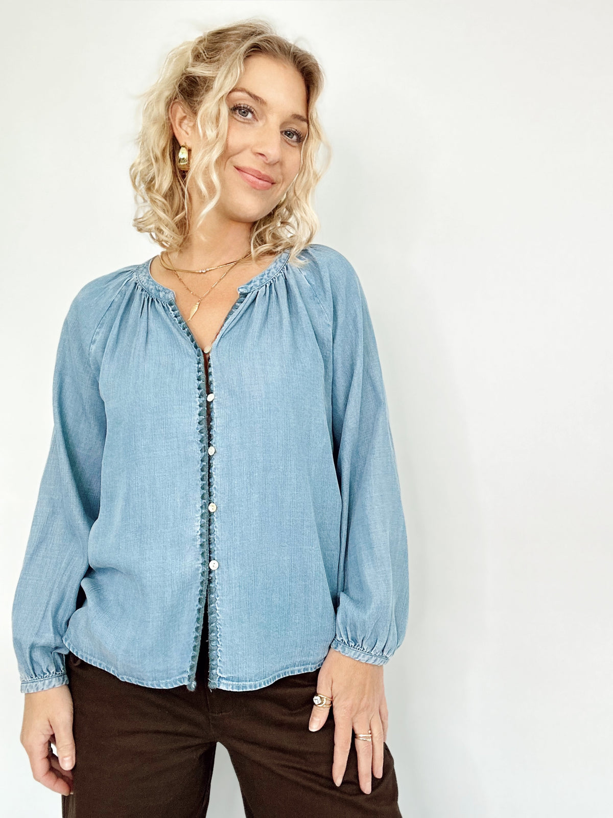 Sam Denim Tencel Top