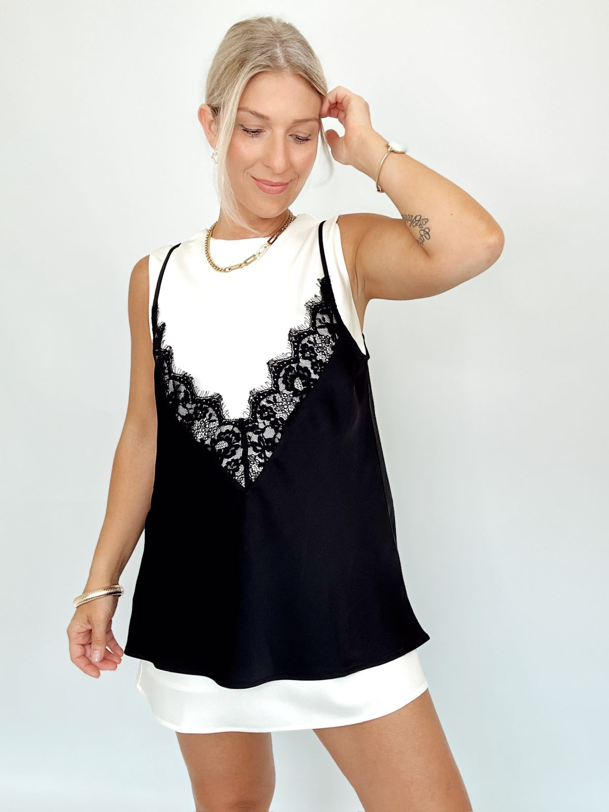 Nicole Layered Lace Slip Dress