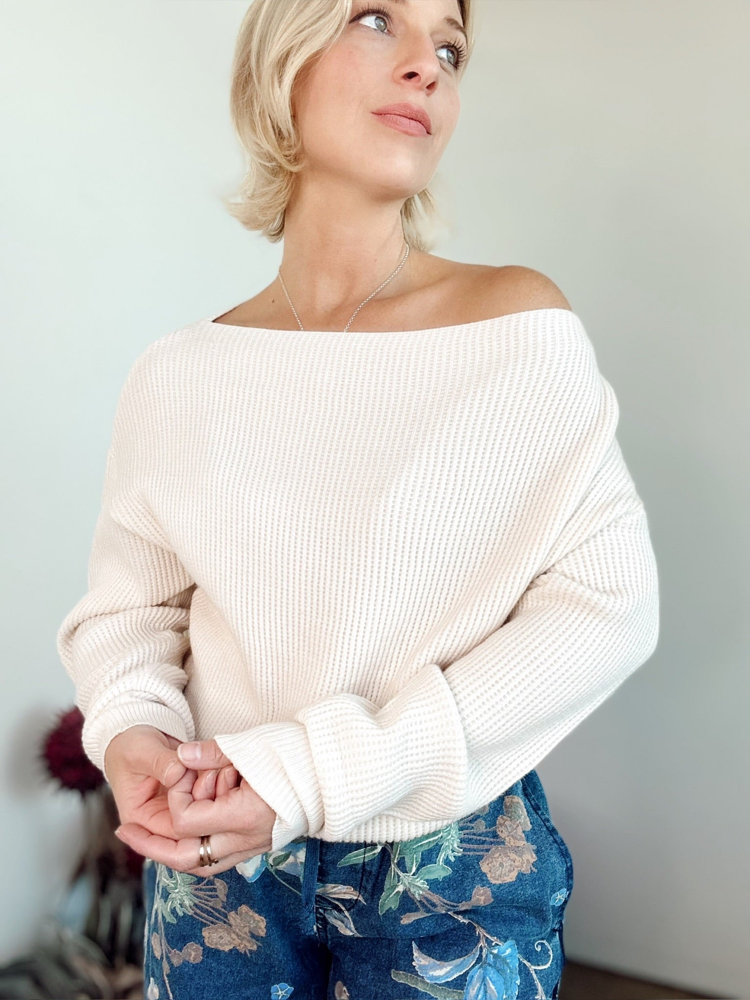 Marie Off Shoulder Top Ivory