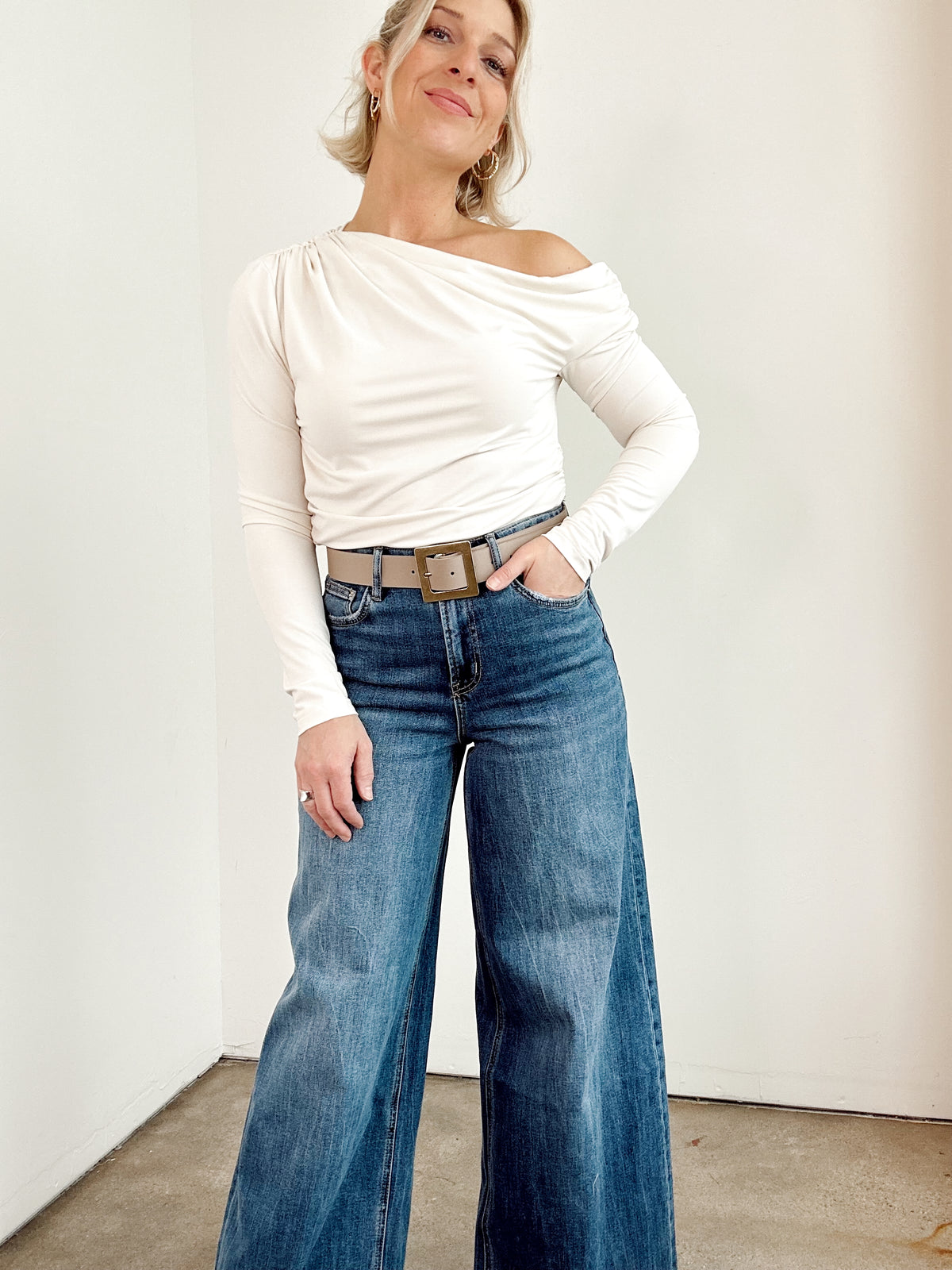 Janet One Shoulder Knit Top