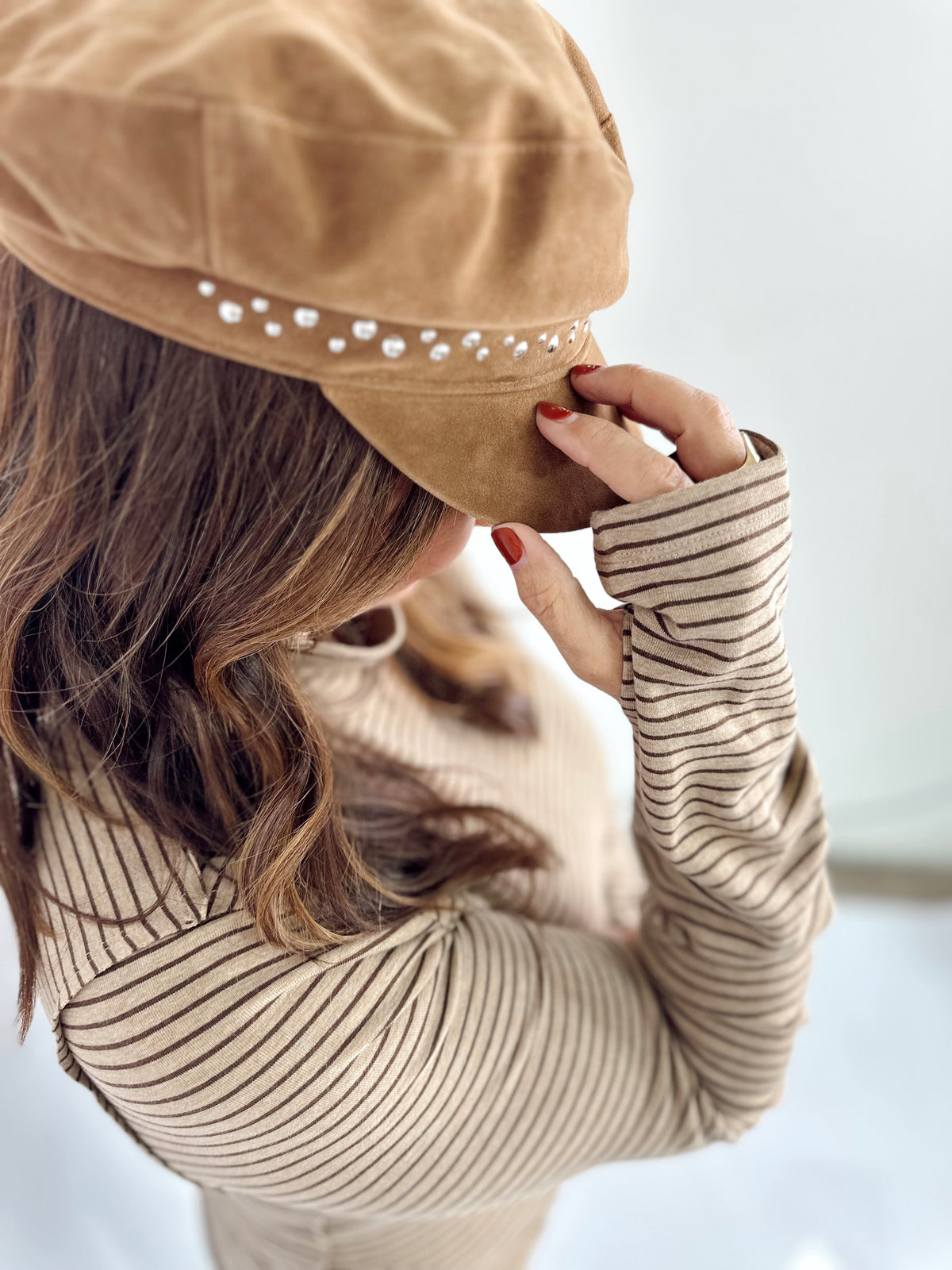 Greta Stripe Turtle Neck Mocha
