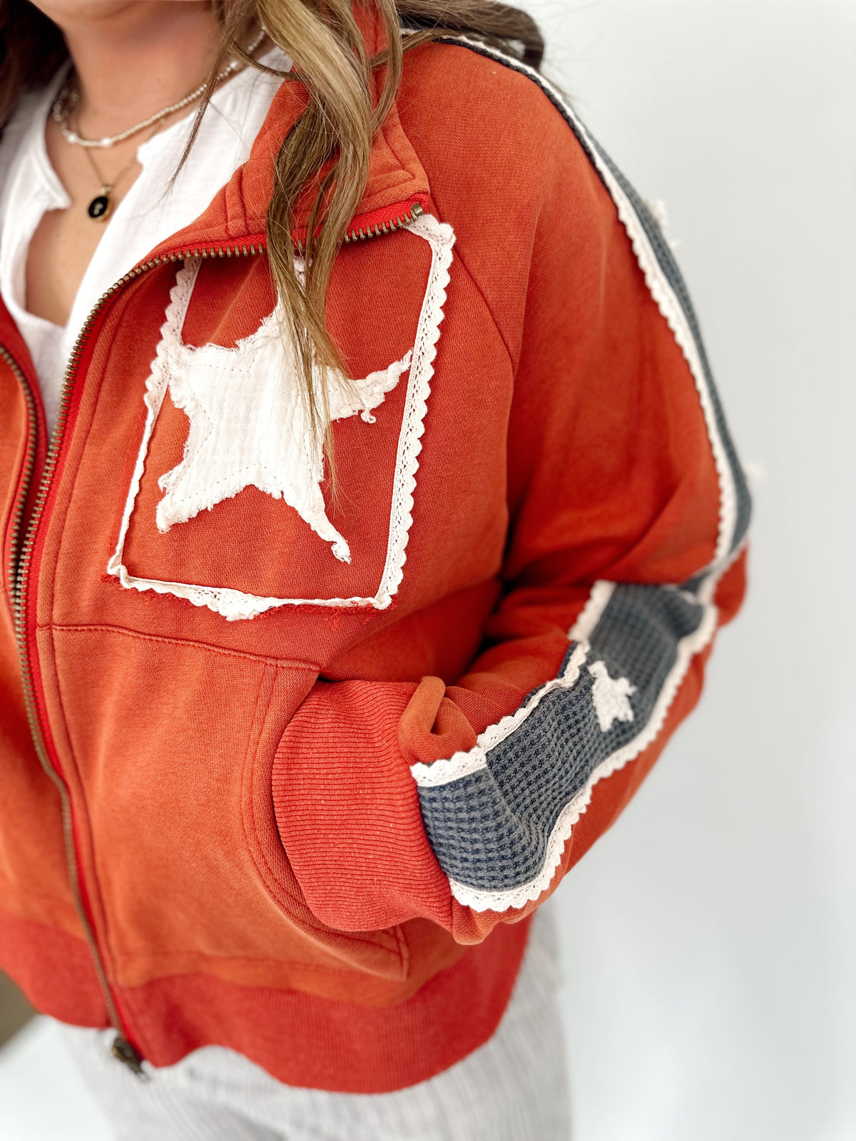 Star Patch Long Sleeve Jacket