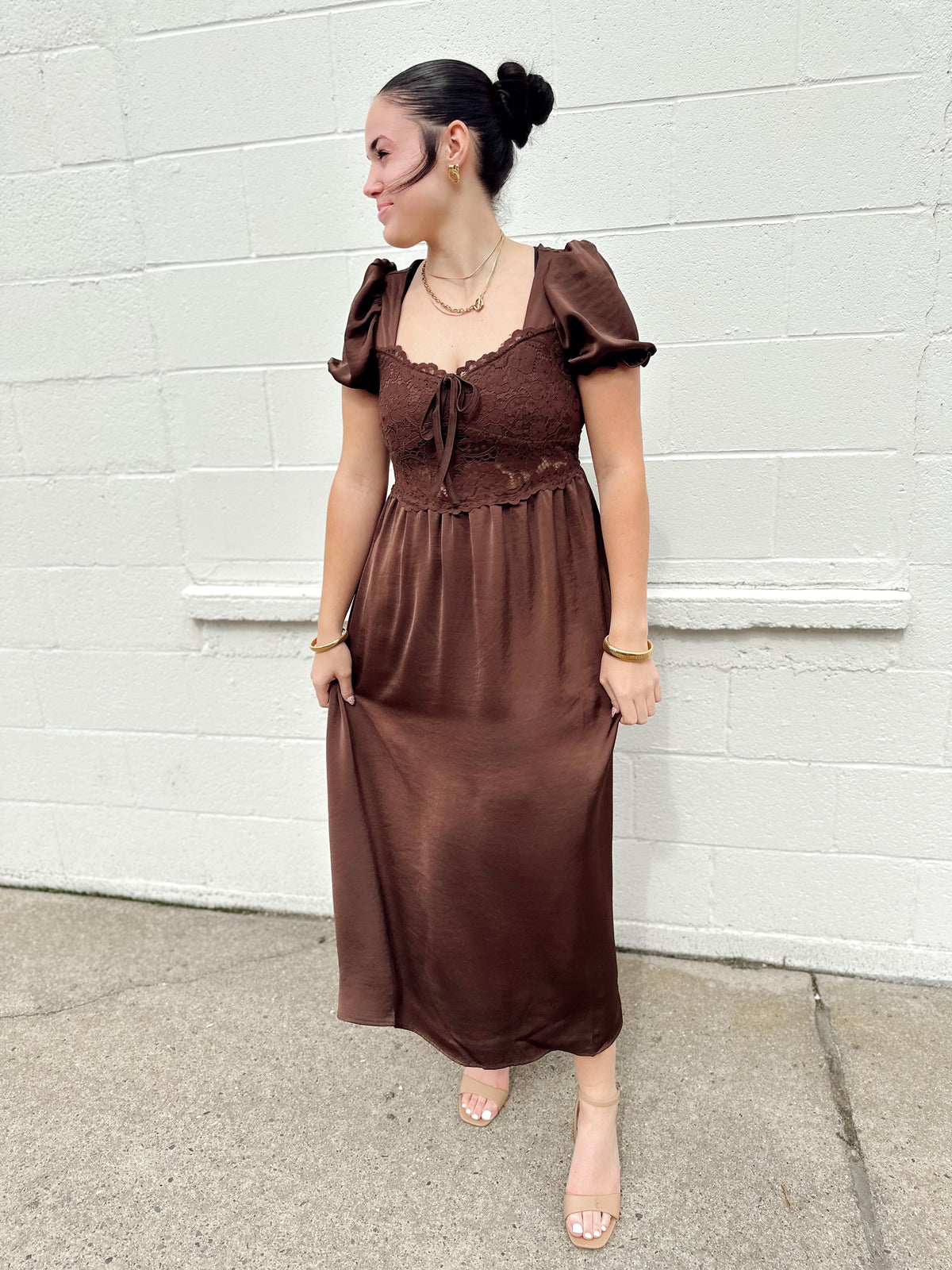 Chandler Satin Midi Dress
