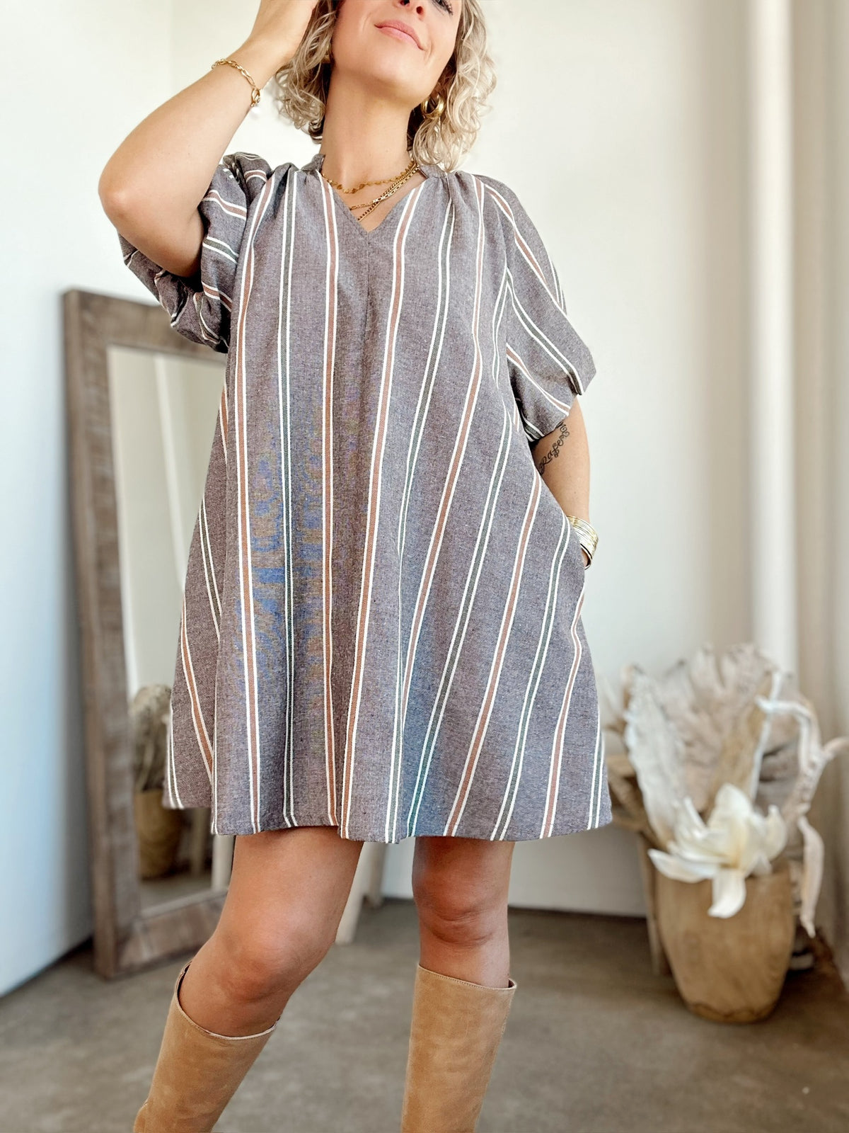 Isabel Striped Mini Dress