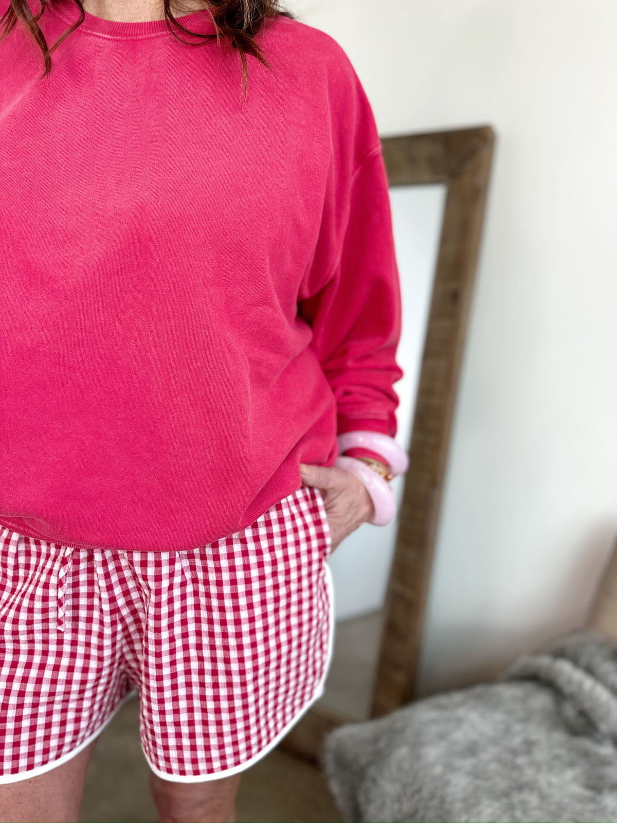 Bethany Gingham Shorts Red/White