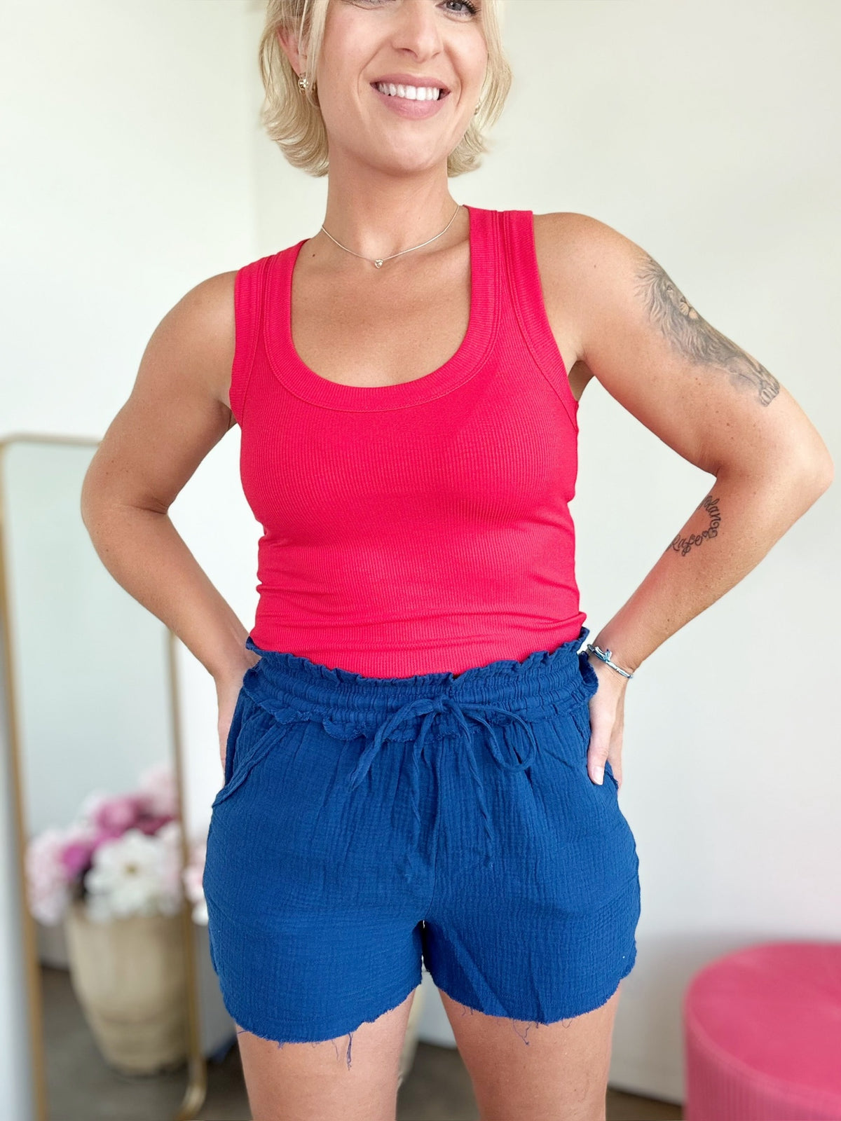 Kia Scoop Tank Top Ruby